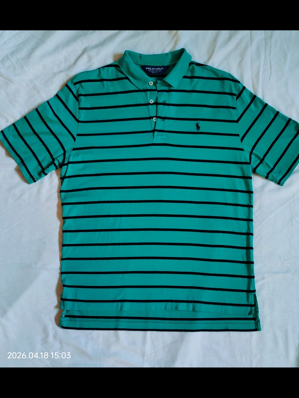 Polo by Ralph Lauren Men's Teal Striped Polo Shirt